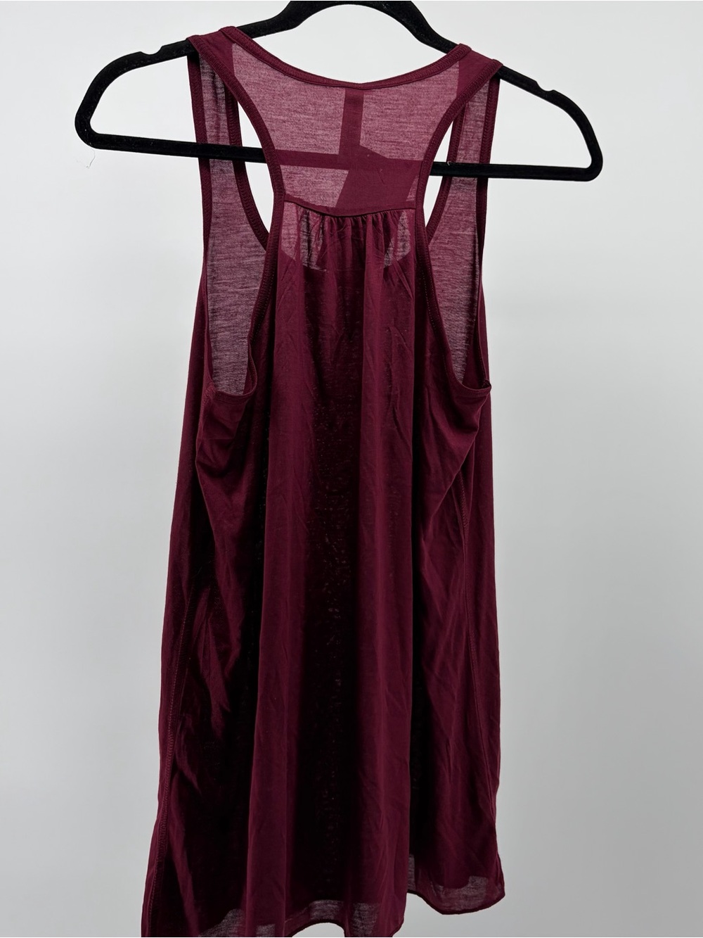 Bell-A-Canvas Sleeveless Cutout-Back Tank Top Wine "Inhale/Exhale" Women's Sz L - Picture 2 of 6
